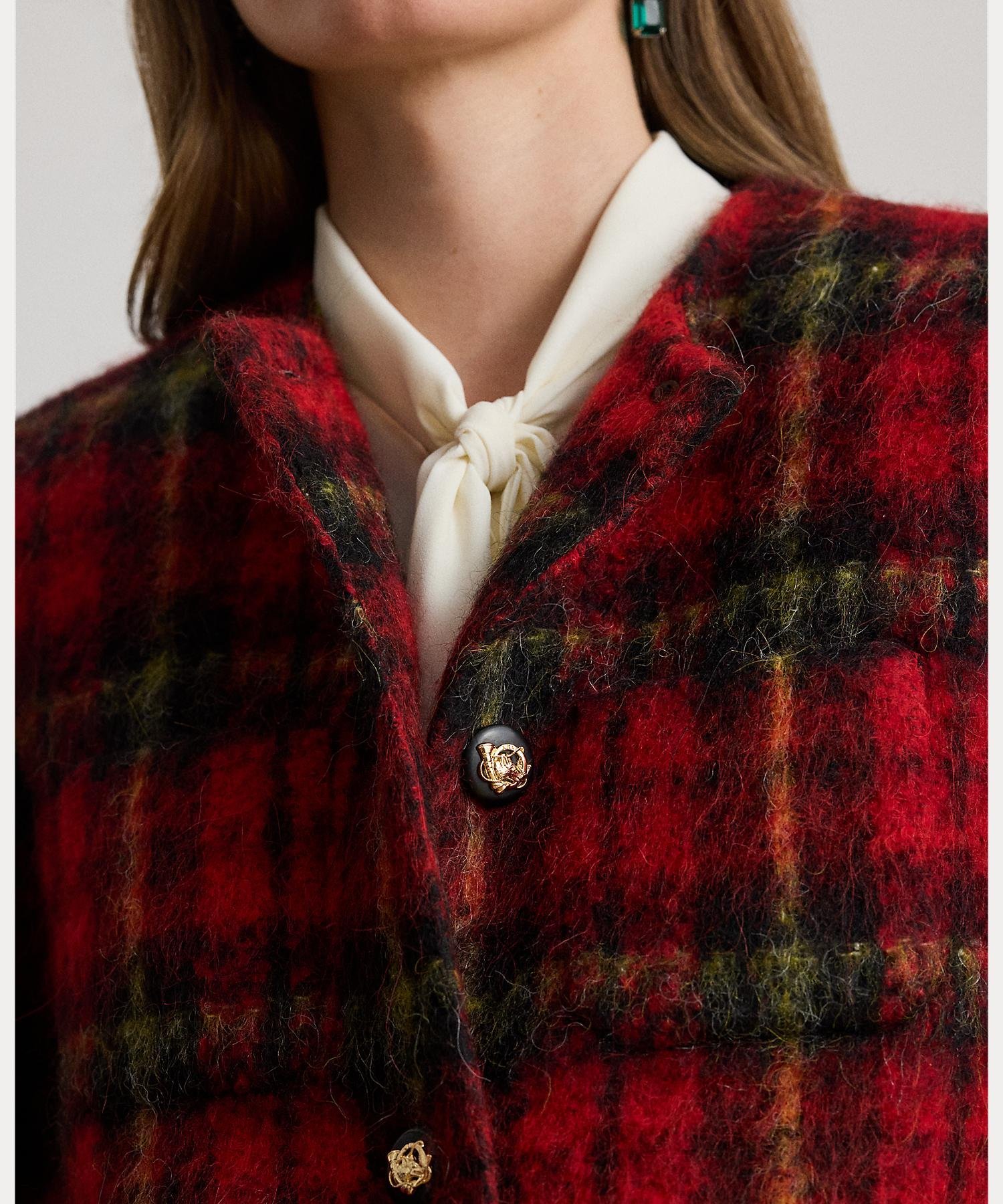 RALPH LAUREN｜チェック モヘア クロップド ジャケット | Rakuten