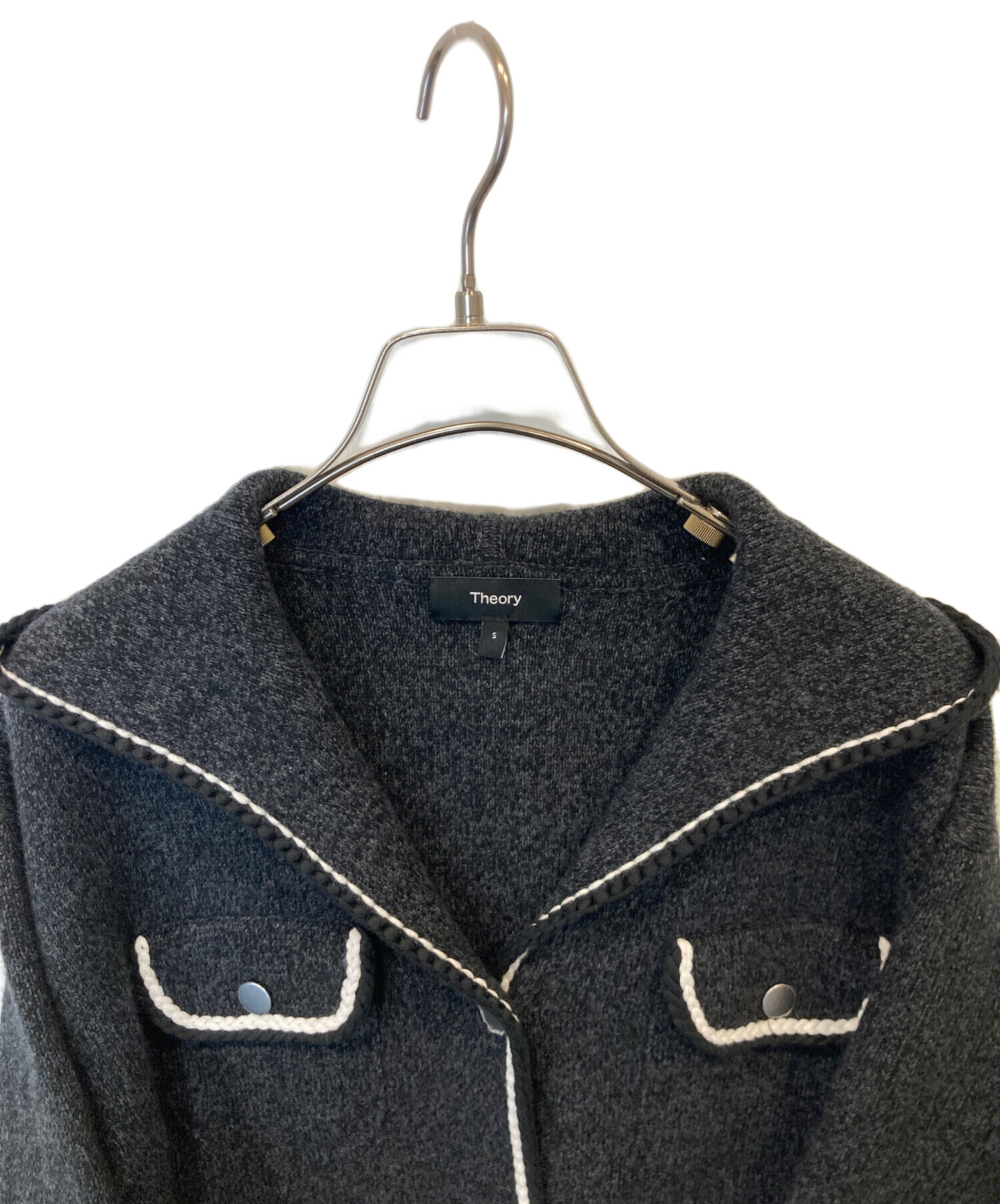 中古・古着通販】theory (セオリー) Lana Mouline Tweed Cardi フード