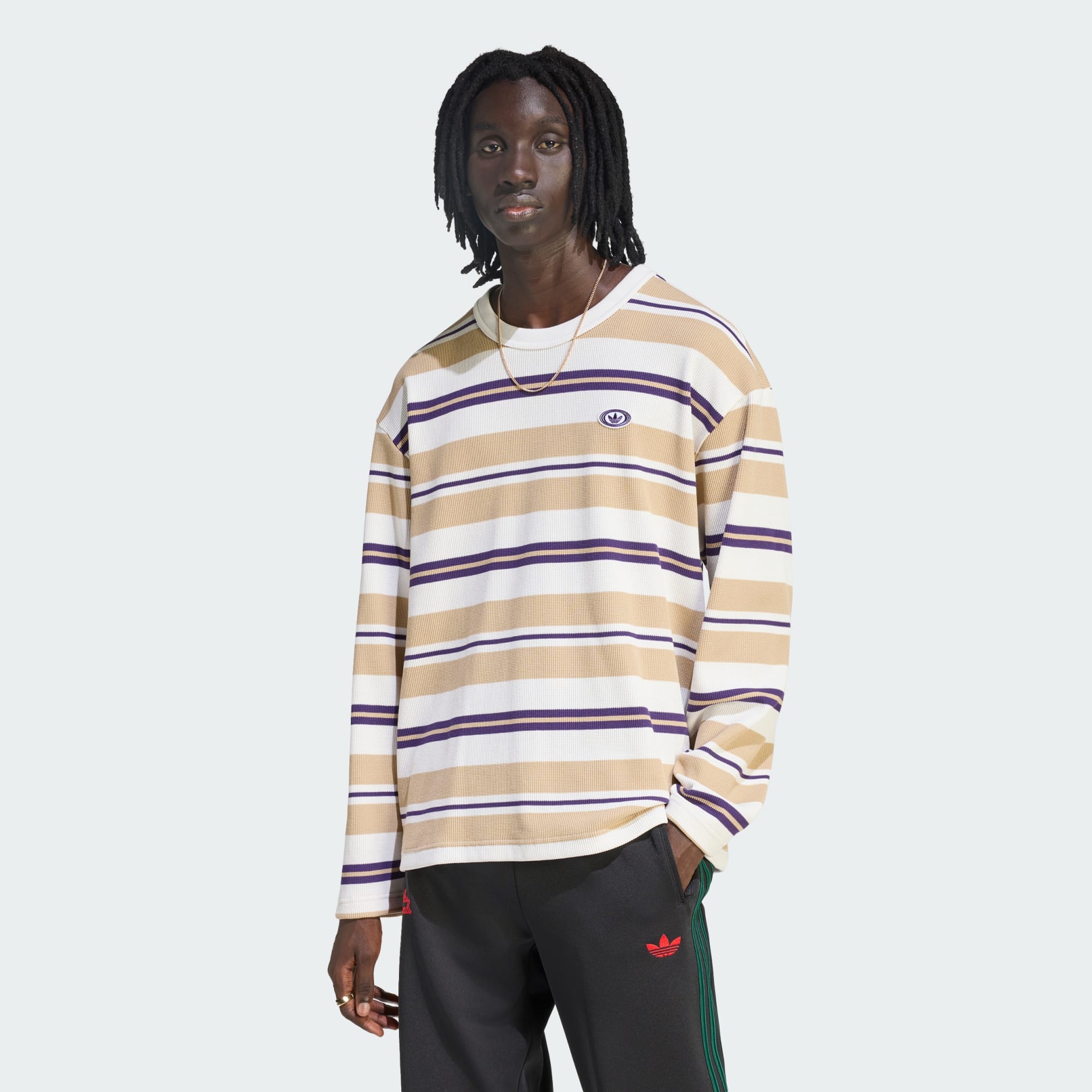 Clothing - 90s ALTERNATIVE SPORT LONG SLEEVE STRIPE WAFFLE TEE