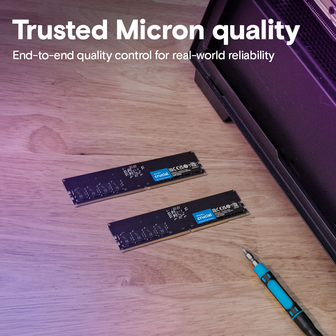 Crucial 16GB Kit (8GBx2) DDR5-5600 UDIMM | CT2K8G56C46U5 | crucial.com