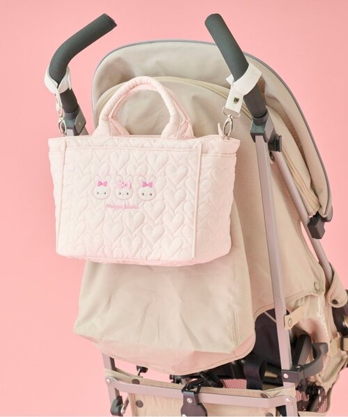 メゾピアノママ】ウサギアップリケ2wayトートバッグ（その他ベビー用品