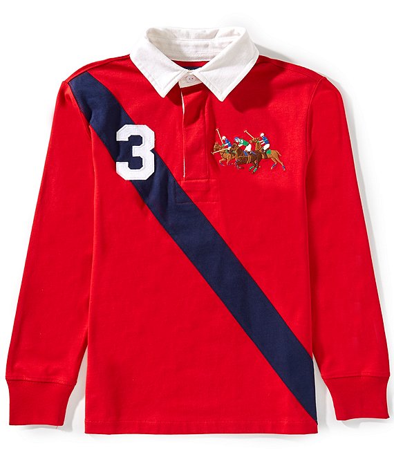 Polo Ralph Lauren Big Boys Long-Sleeve Triple-Pony Jersey Rugby