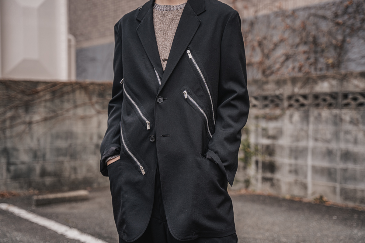 ヨウジヤマモト22ss シルバーボタンコート