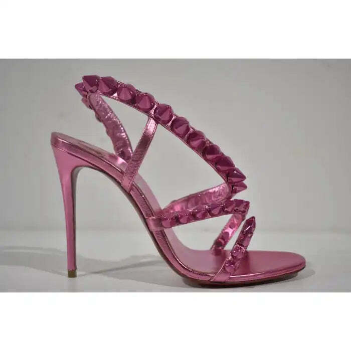 Christian Louboutin Spikita Strap 100 Confettis Pink Strappy