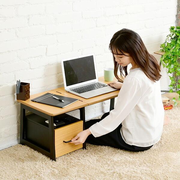 山善（YAMAZEN） 折りたたみローデスク 幅90 奥行40タイプ SP2457DR