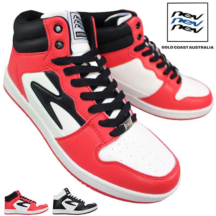 スニーカー ネブ nev786 ホワイト/ブラック ホワイト/レッド 25cm