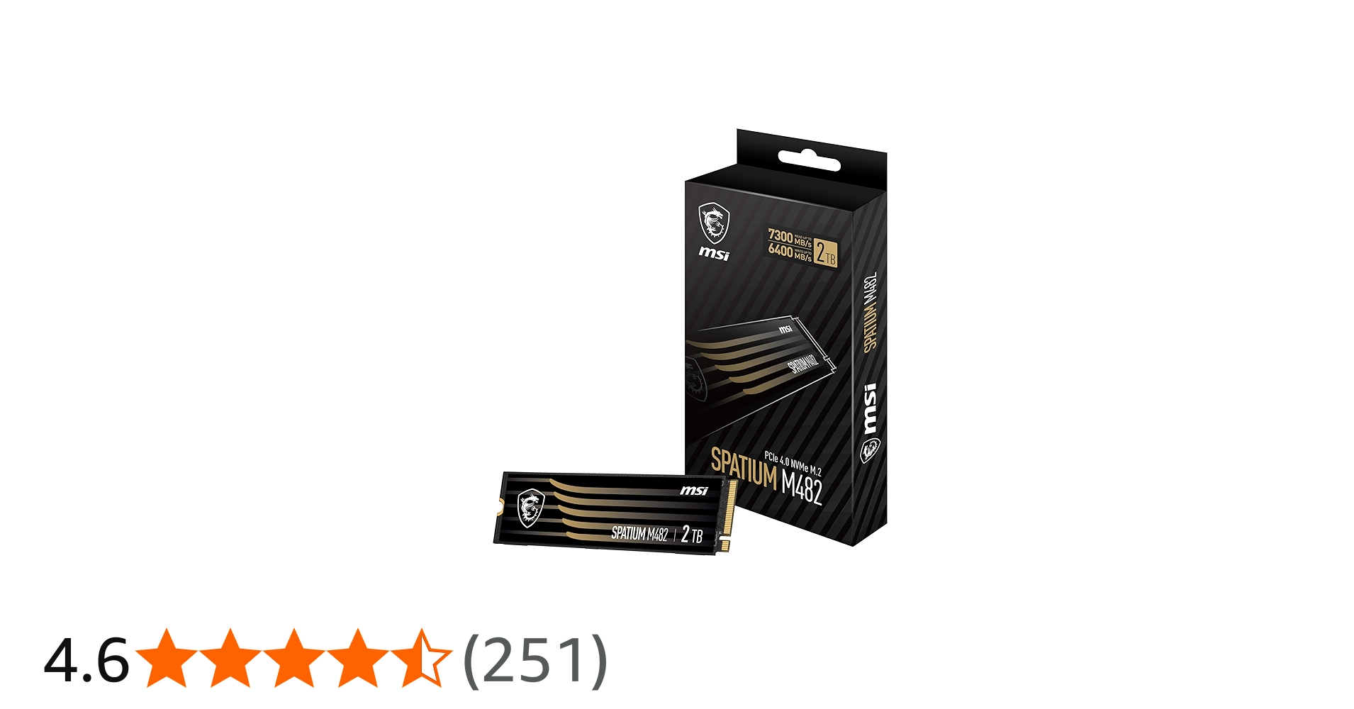 Amazon | MSI SPATIUM M482 PCIe 4.0 NVMe M.2 2TB 内蔵SSD HD4539