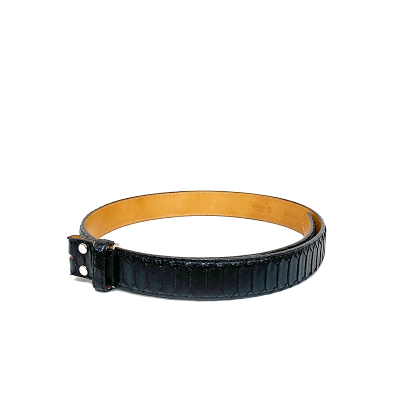 パイソン ベルトストラップ 35mm センターカット ブラック | BELT