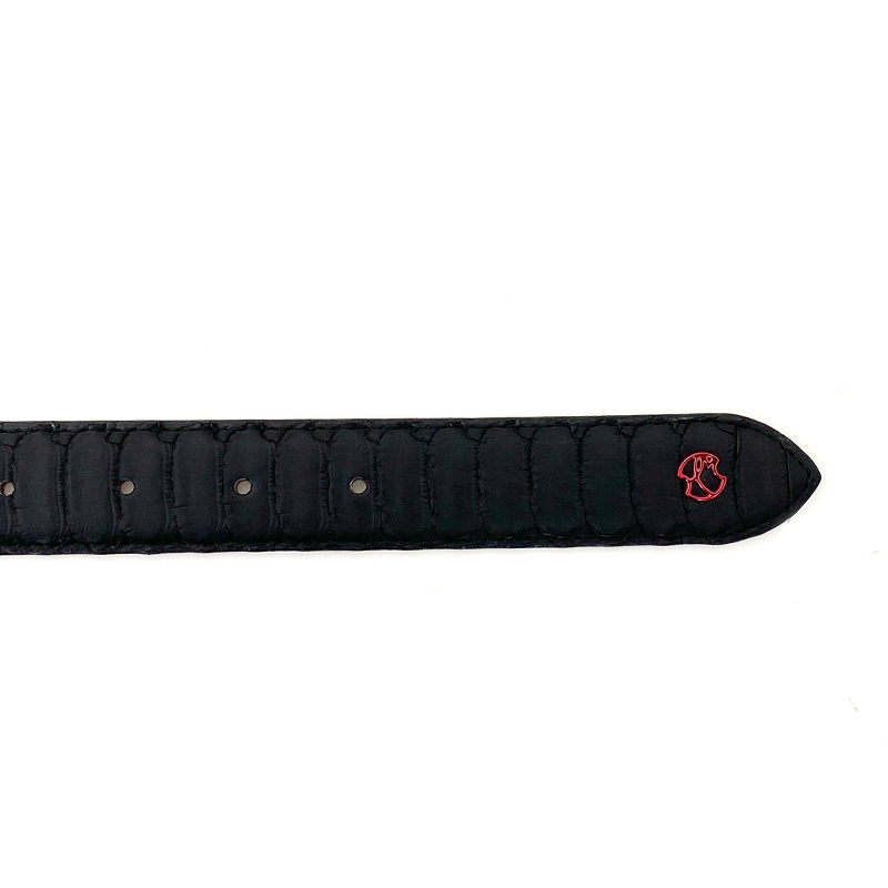 パイソン ベルトストラップ 35mm センターカット ブラック | BELT