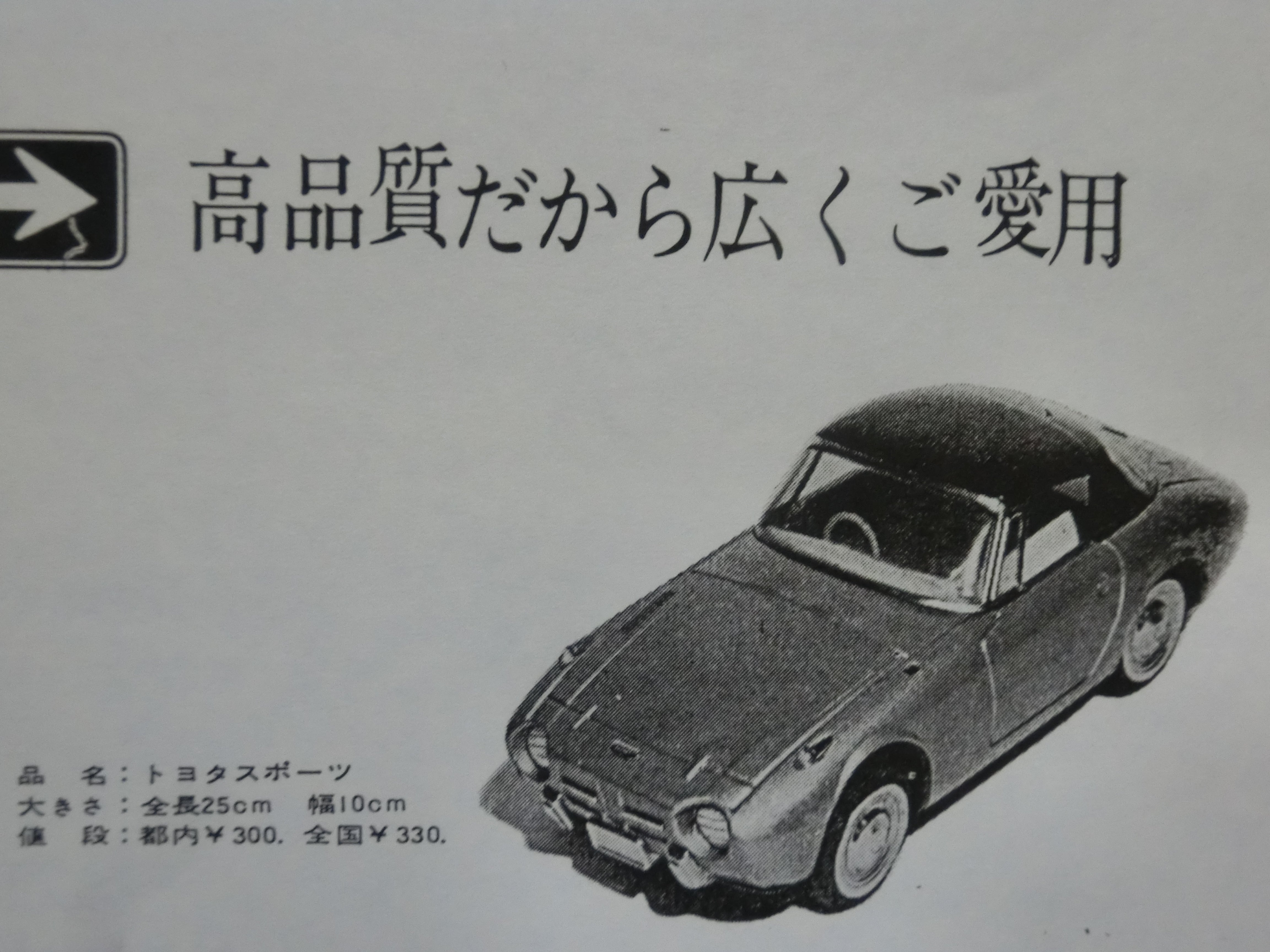 ☆1965年アサヒ玩具/バンダイ トヨタスポーツ800 ～ ブリキ自動車
