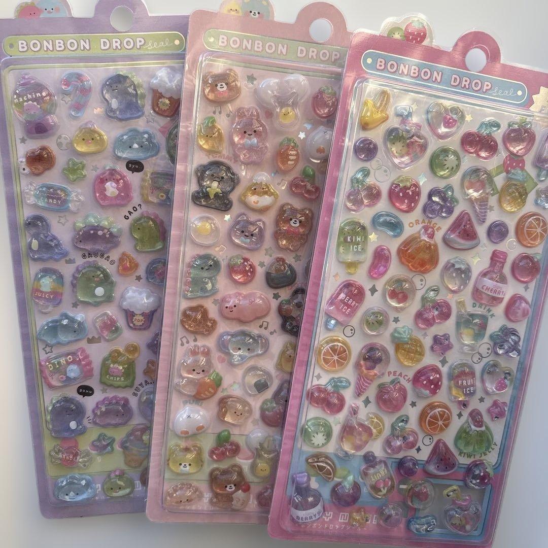 正規品　ボンボンドロップシール　がおがお　ふるーつ　もぐもぐ ネコポス対応】ボンボンドロップシール もぐもぐボンボン - クーリア