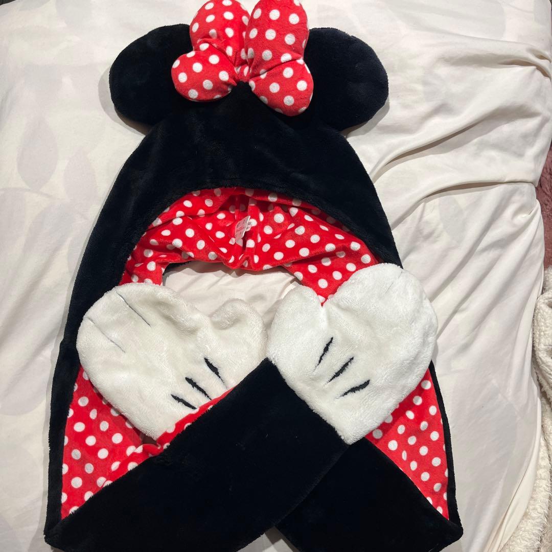 ミニーちゃん マフラーキャップ ミニーちゃん マフラーキャップ 大人サイズ ディズニー ファンキャップ
