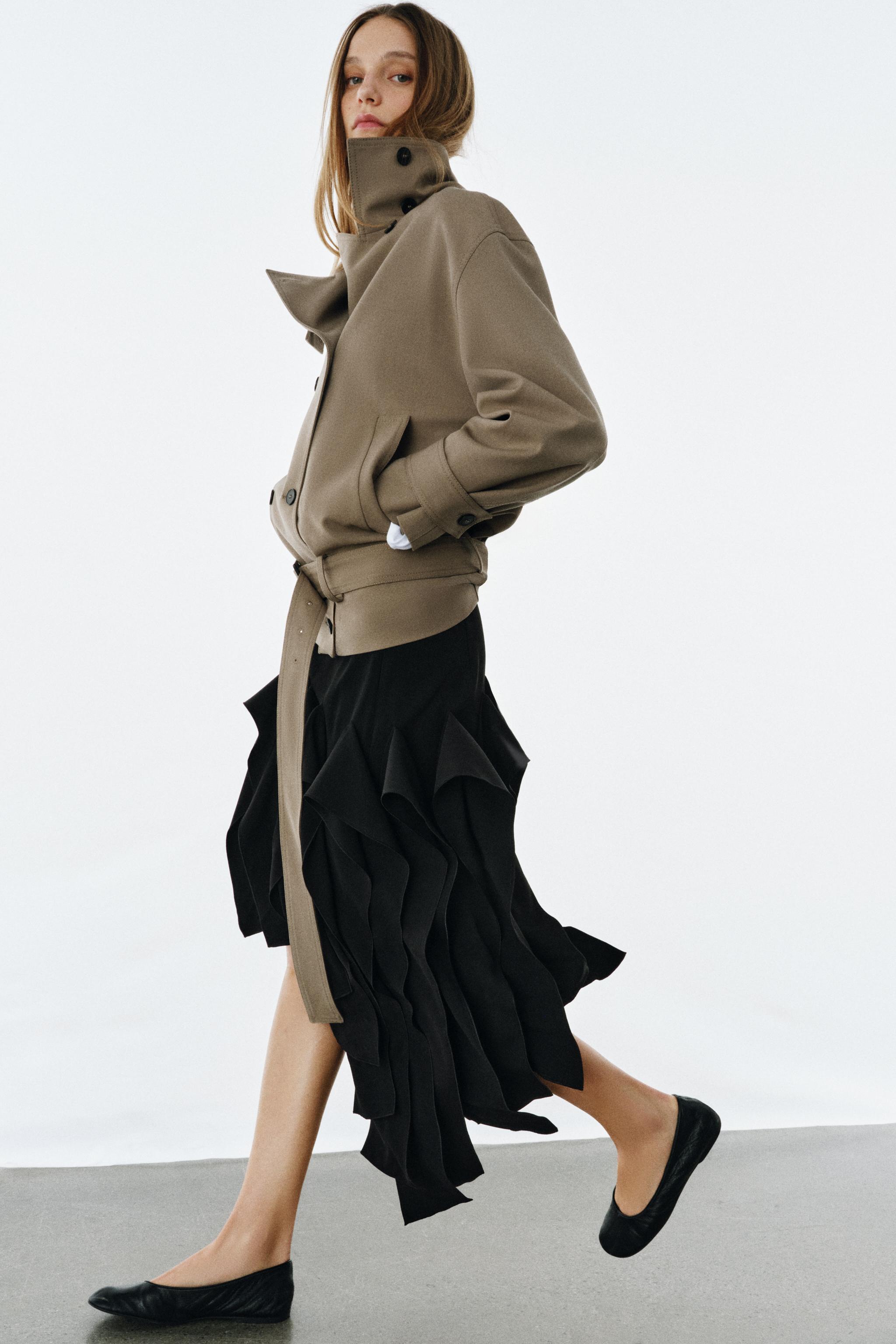 ZW COLLECTION ASYMMETRIC SKIRT - Black | ZARA United States